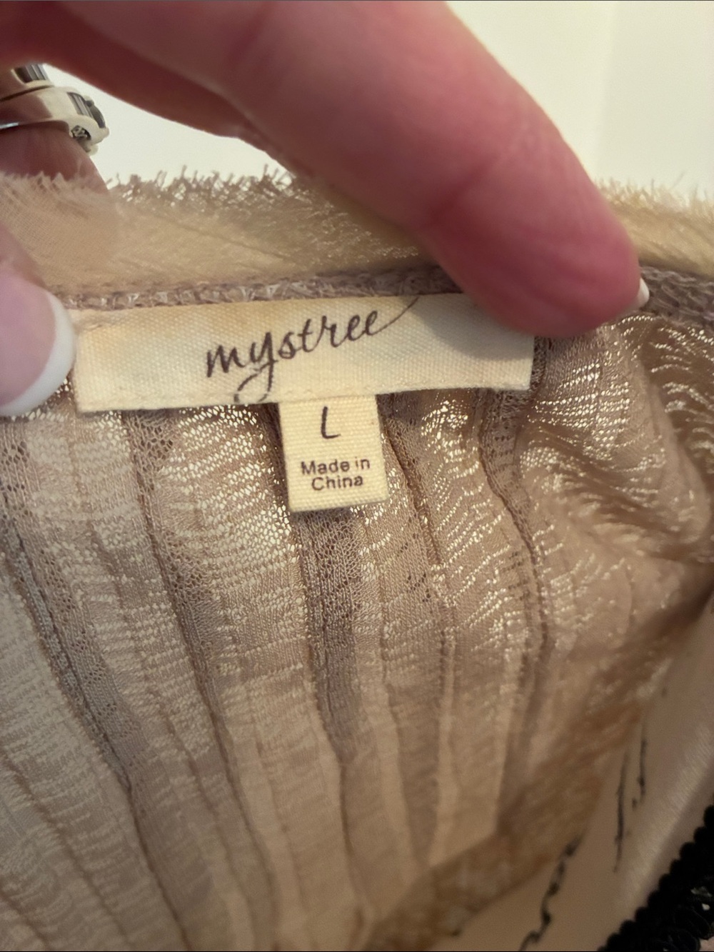 Mystree Taupe & Brown Sheer Tie-Front Tank Top - Picture 3 of 13